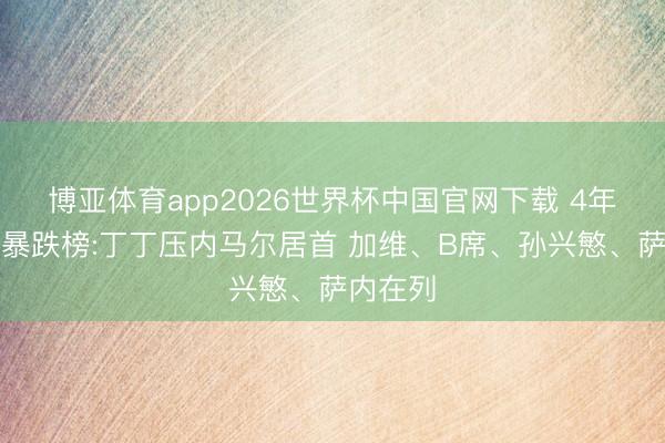 博亚体育app2026世界杯中国官网下载 4年来身价暴跌榜:丁丁压内马尔居首 加维、B席、孙兴慜、萨内在列